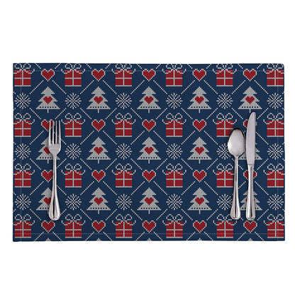 Christmas Gift Knitted Pattern Print Placemat