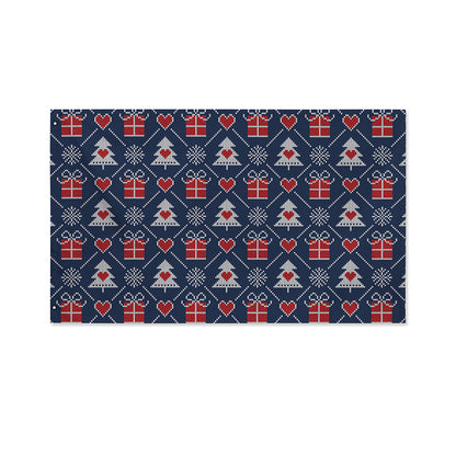 Christmas Gift Knitted Pattern Print Polyester Flag