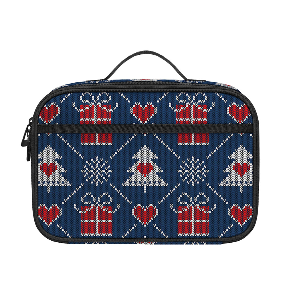 Christmas Gift Knitted Pattern Print Portable Lunch Bag