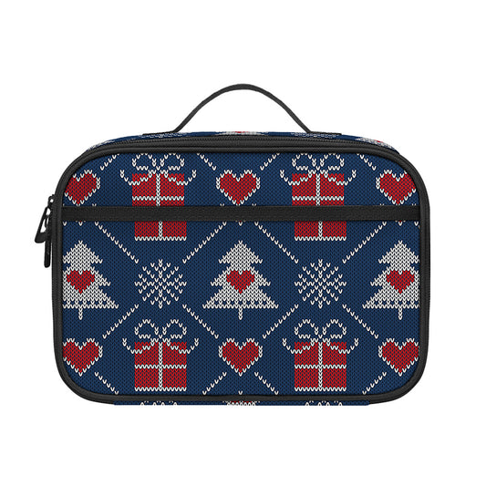 Christmas Gift Knitted Pattern Print Portable Lunch Bag