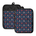 Christmas Gift Knitted Pattern Print Pot Holders With Pocket