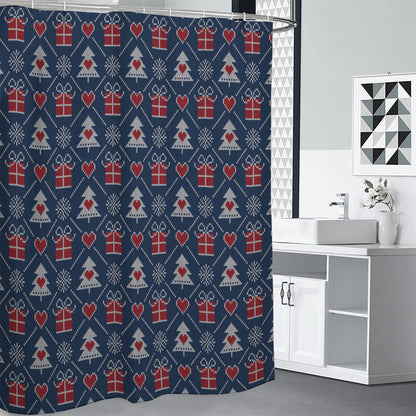 Christmas Gift Knitted Pattern Print Premium Shower Curtain