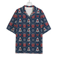 Christmas Gift Knitted Pattern Print Rayon Hawaiian Shirt