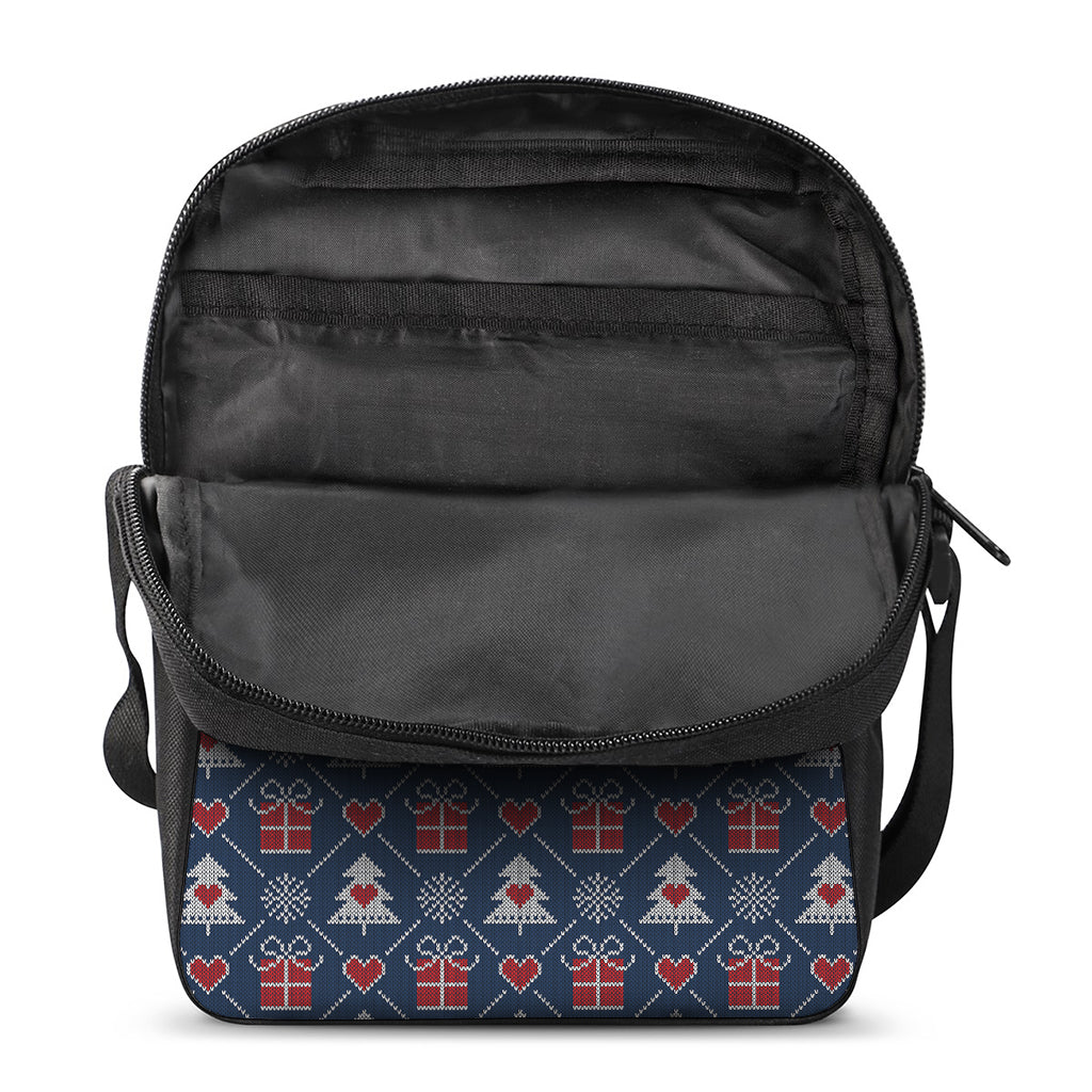 Christmas Gift Knitted Pattern Print Rectangular Crossbody Bag