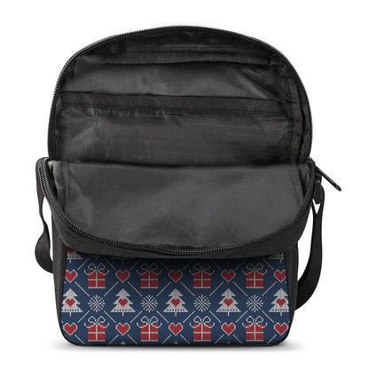 Christmas Gift Knitted Pattern Print Rectangular Crossbody Bag