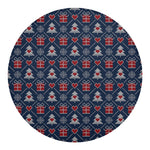 Christmas Gift Knitted Pattern Print Round Blanket