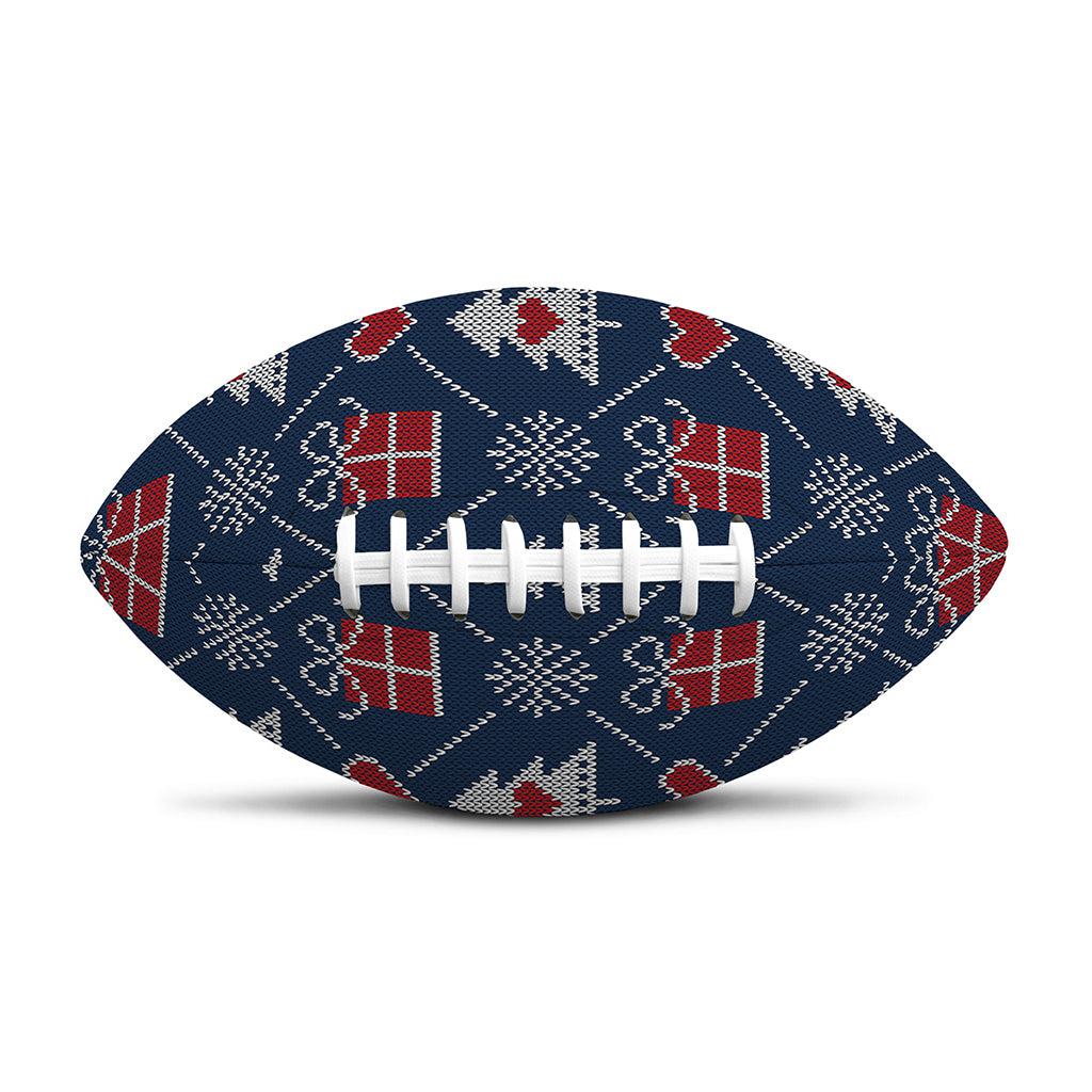 Christmas Gift Knitted Pattern Print Rugby Ball
