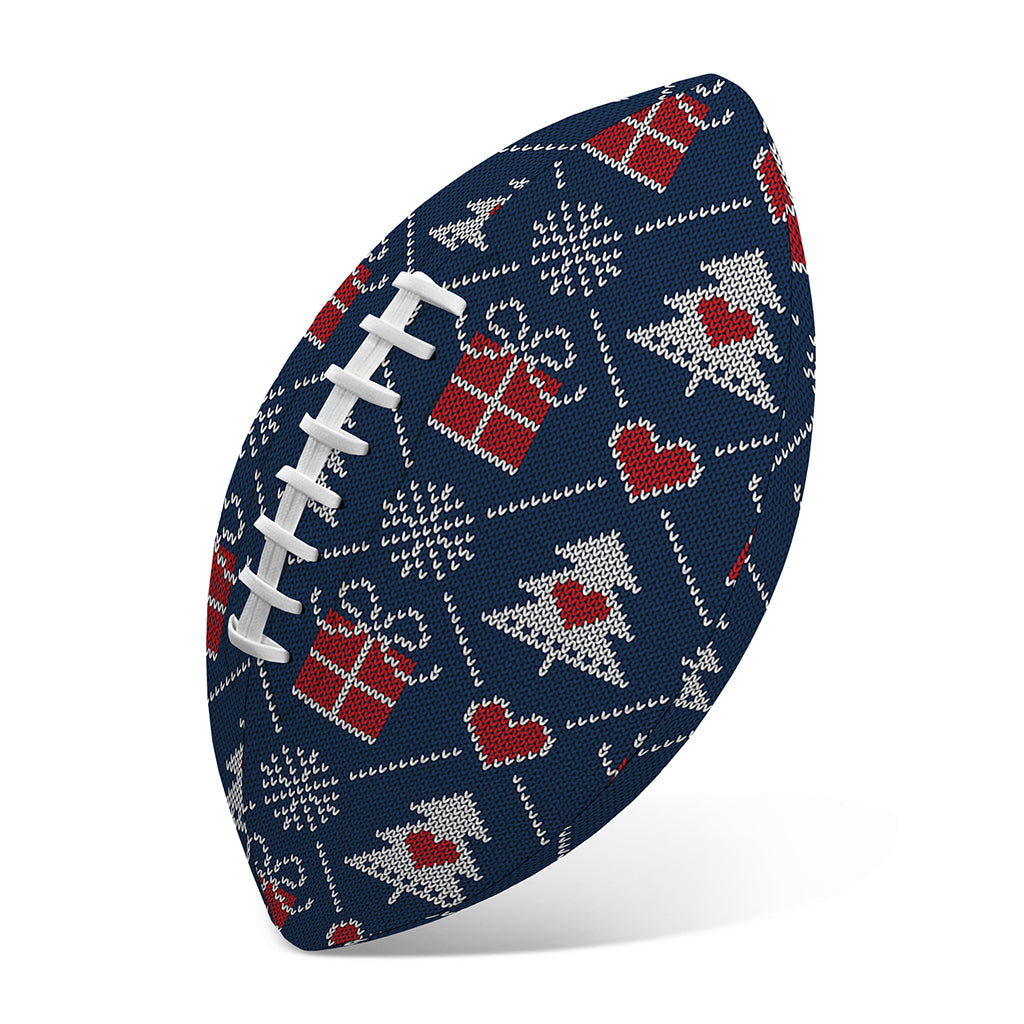 Christmas Gift Knitted Pattern Print Rugby Ball