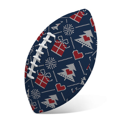 Christmas Gift Knitted Pattern Print Rugby Ball