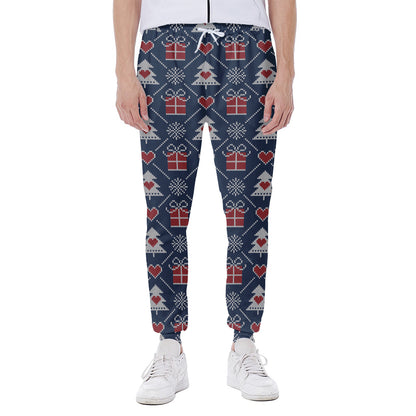 Christmas Gift Knitted Pattern Print Scuba Joggers