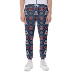 Christmas Gift Knitted Pattern Print Scuba Joggers