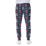 Christmas Gift Knitted Pattern Print Scuba Joggers