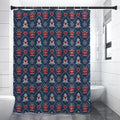 Christmas Gift Knitted Pattern Print Shower Curtain