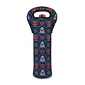 Christmas Gift Knitted Pattern Print Single Neoprene Wine Tote