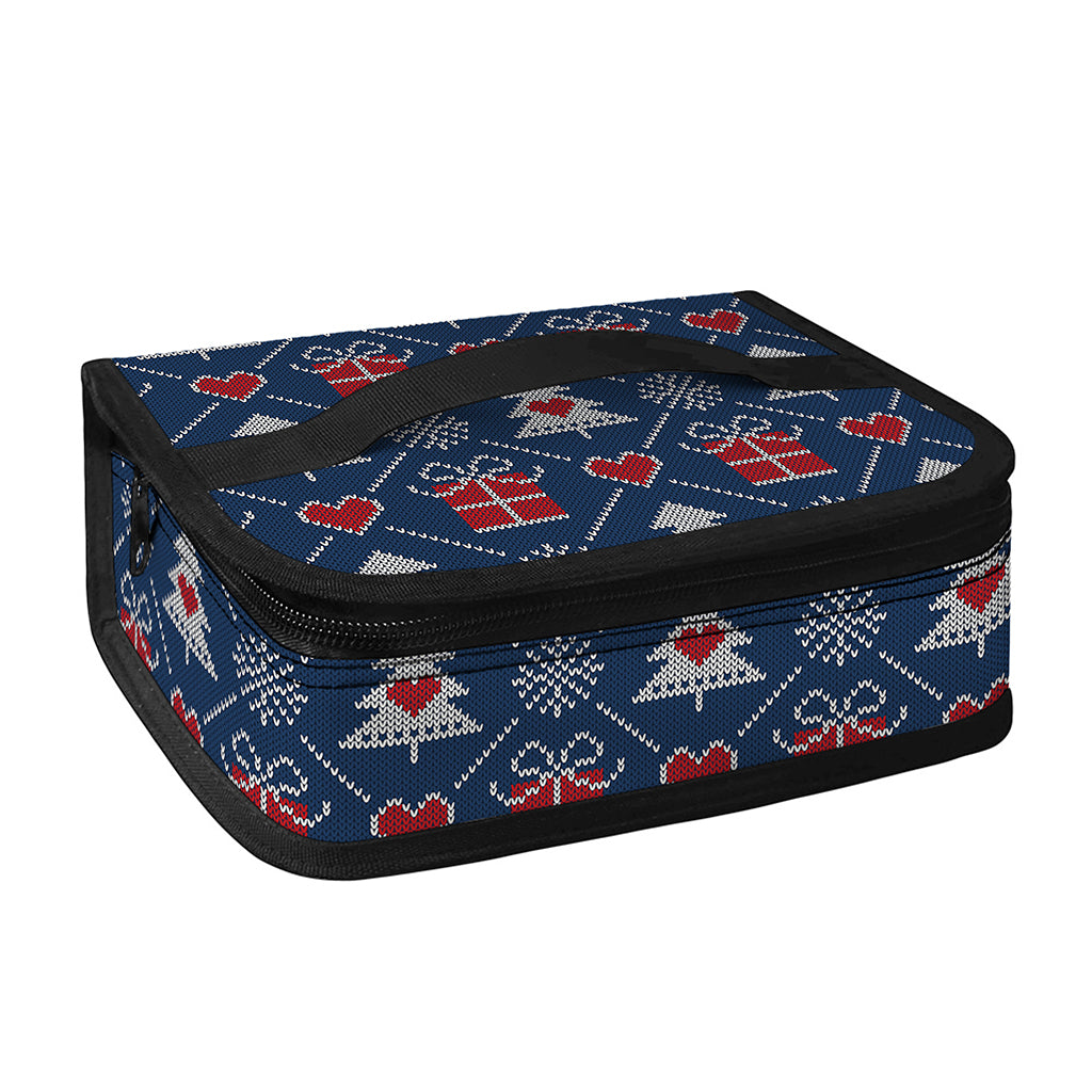 Christmas Gift Knitted Pattern Print Small Lunch Bag