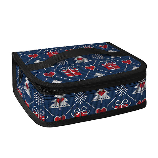 Christmas Gift Knitted Pattern Print Small Lunch Bag