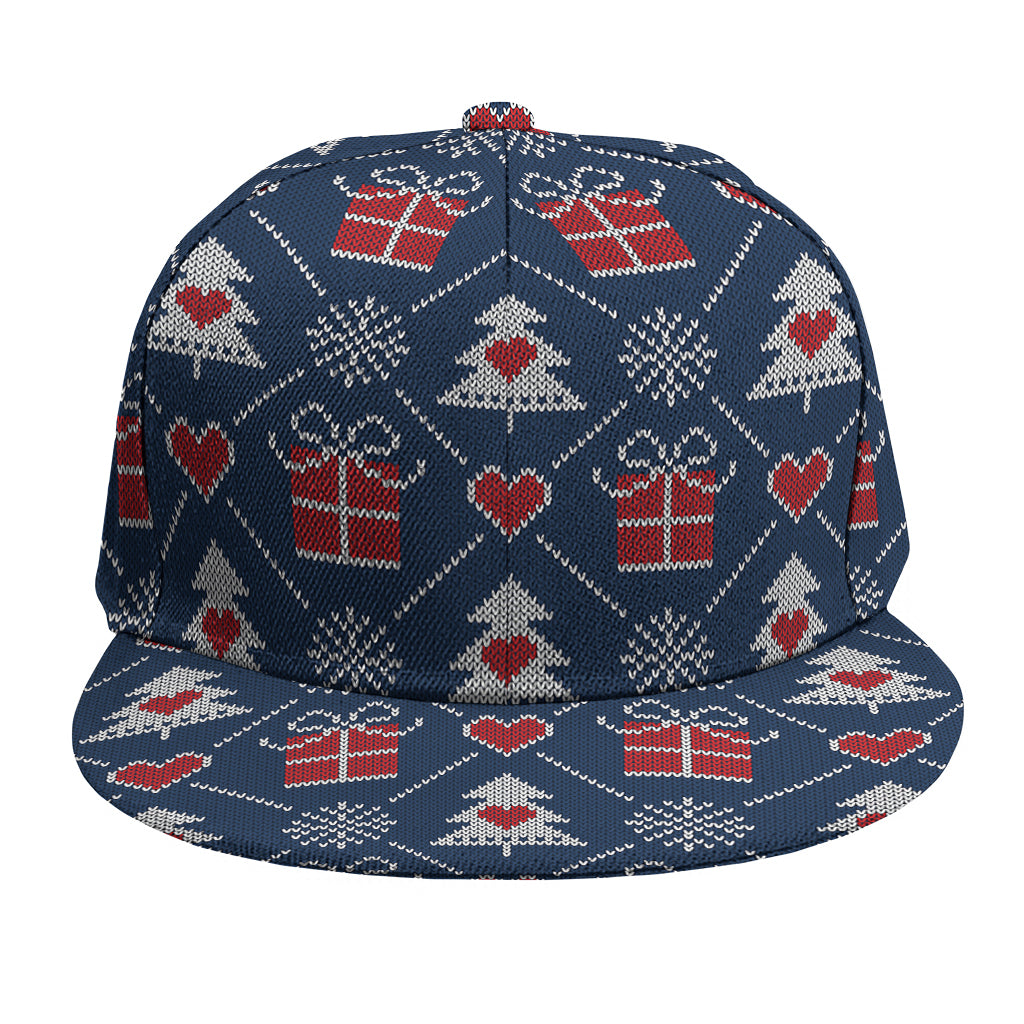 Christmas Gift Knitted Pattern Print Snapback Cap