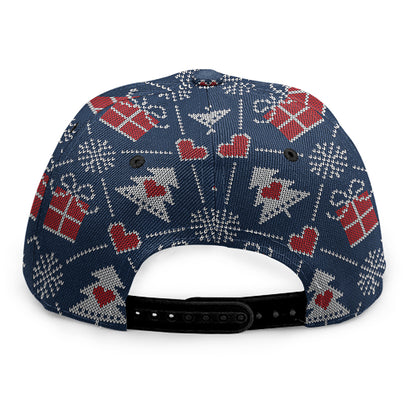 Christmas Gift Knitted Pattern Print Snapback Cap