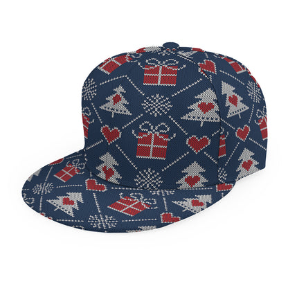 Christmas Gift Knitted Pattern Print Snapback Cap