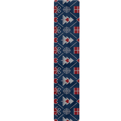 Christmas Gift Knitted Pattern Print Table Runner