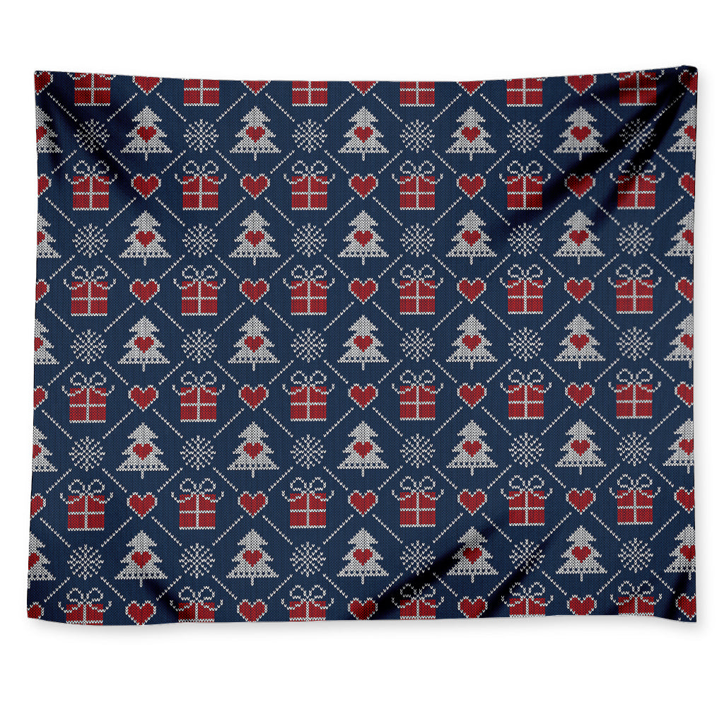 Christmas Gift Knitted Pattern Print Tapestry