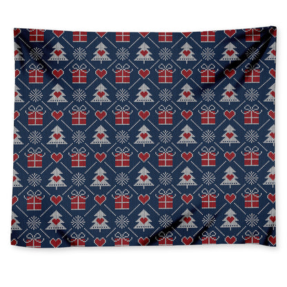 Christmas Gift Knitted Pattern Print Tapestry