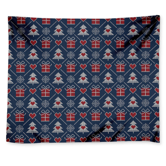 Christmas Gift Knitted Pattern Print Tapestry