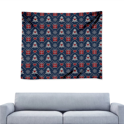 Christmas Gift Knitted Pattern Print Tapestry