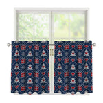 Christmas Gift Knitted Pattern Print Tier Curtains
