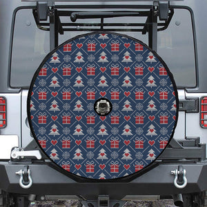 Christmas Gift Knitted Pattern Print Tire Cover With Camera Hole