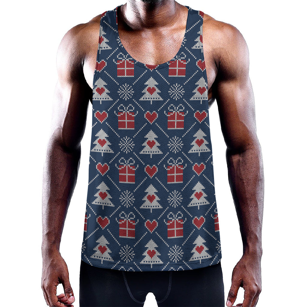 Christmas Gift Knitted Pattern Print Training Tank Top