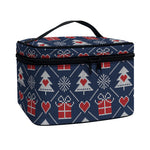 Christmas Gift Knitted Pattern Print Travel Makeup Bag