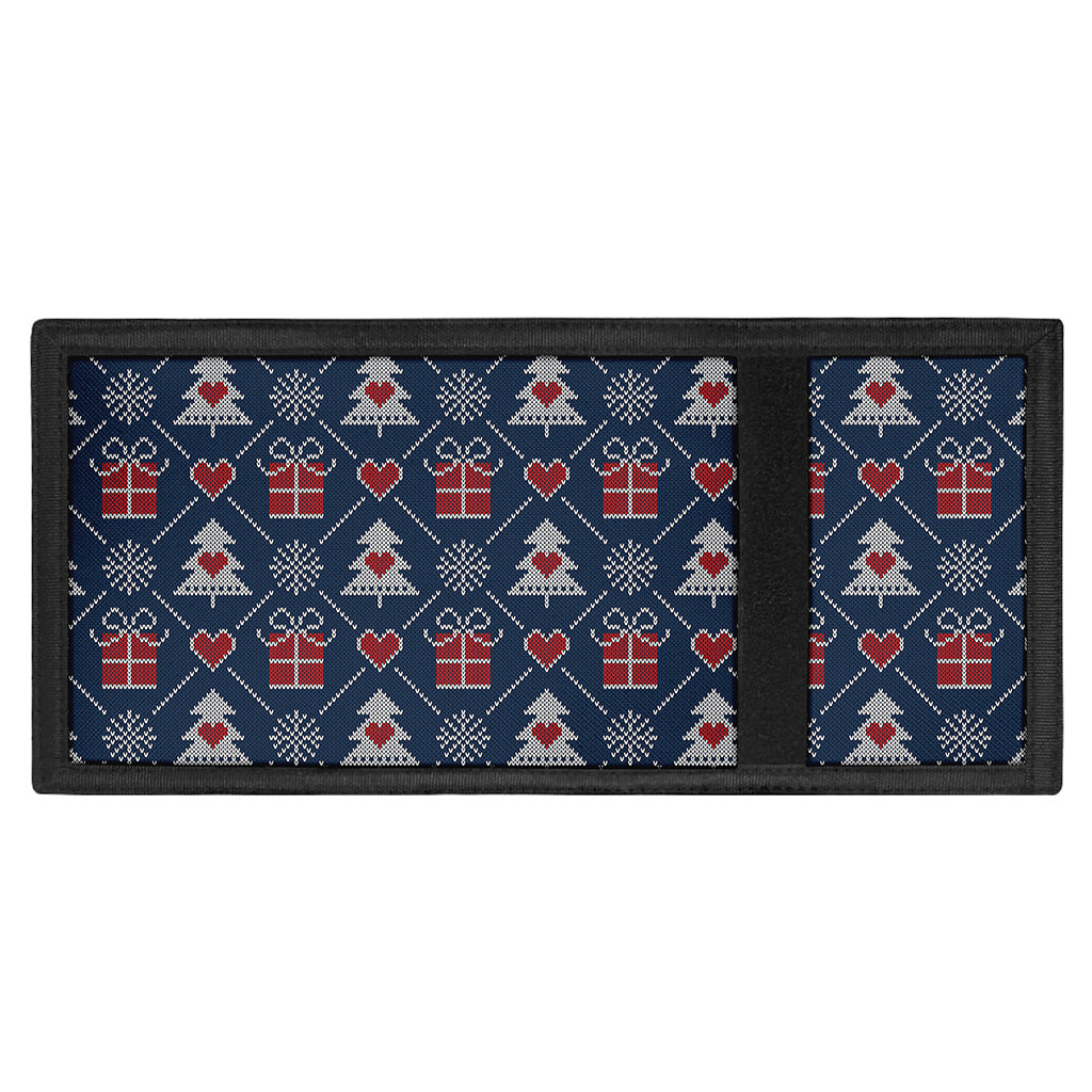 Christmas Gift Knitted Pattern Print Trifold Wallet