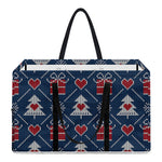 Christmas Gift Knitted Pattern Print Utility Tote Bag