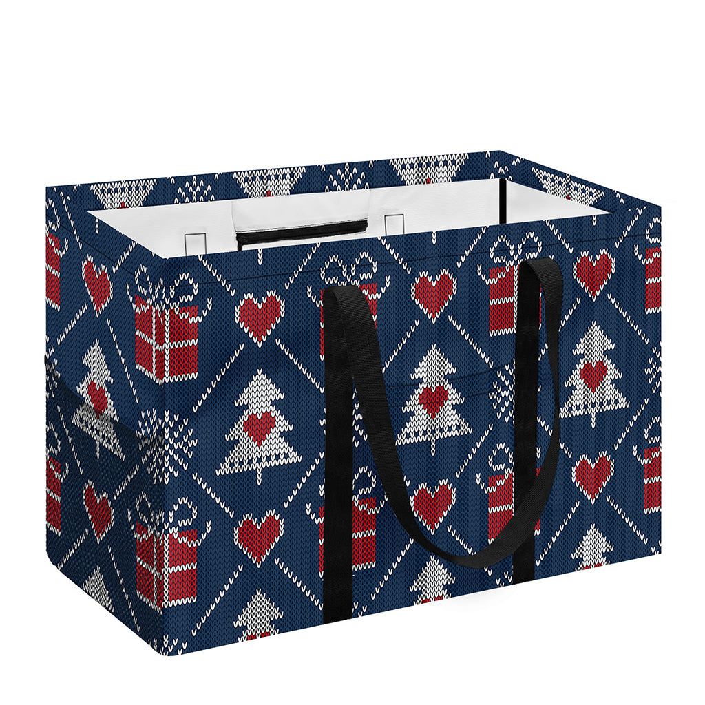 Christmas Gift Knitted Pattern Print Utility Tote Bag