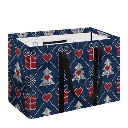Christmas Gift Knitted Pattern Print Utility Tote Bag