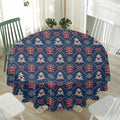 Christmas Gift Knitted Pattern Print Waterproof Round Tablecloth