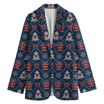 Christmas Gift Knitted Pattern Print Women's Blazer
