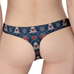 Christmas Gift Knitted Pattern Print Women's Thong