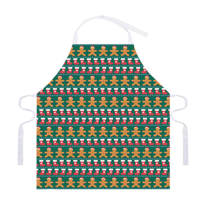 Christmas Gingerbread Man Pattern Print Adjustable Apron