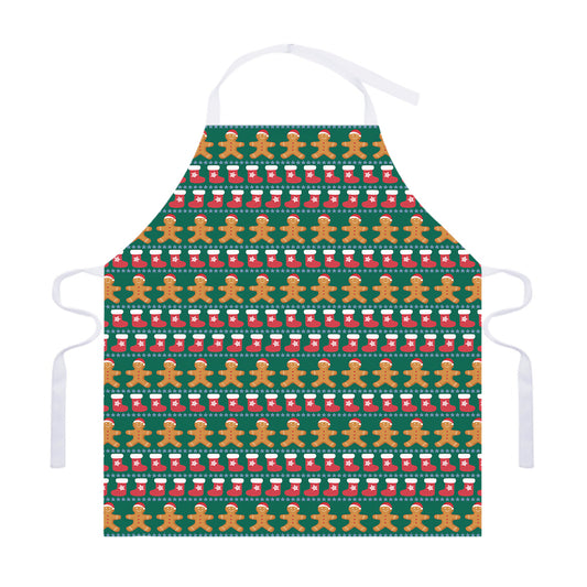 Christmas Gingerbread Man Pattern Print Adjustable Apron