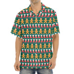 Christmas Gingerbread Man Pattern Print Aloha Shirt