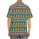 Christmas Gingerbread Man Pattern Print Aloha Shirt