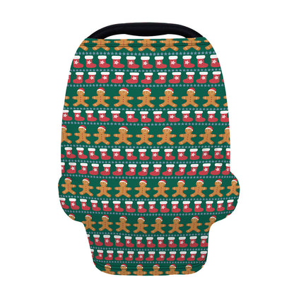 Christmas Gingerbread Man Pattern Print Baby Seat Cover