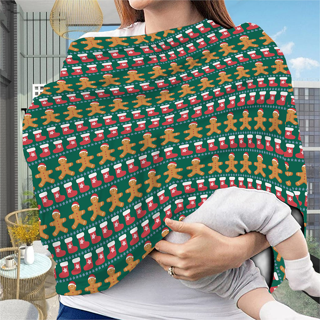 Christmas Gingerbread Man Pattern Print Baby Seat Cover