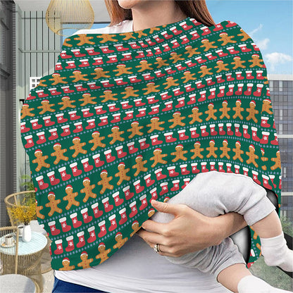 Christmas Gingerbread Man Pattern Print Baby Seat Cover