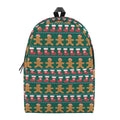 Christmas Gingerbread Man Pattern Print School Backpack