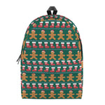 Christmas Gingerbread Man Pattern Print Backpack