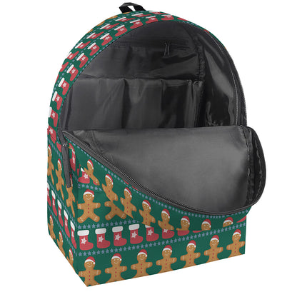 Christmas Gingerbread Man Pattern Print Backpack