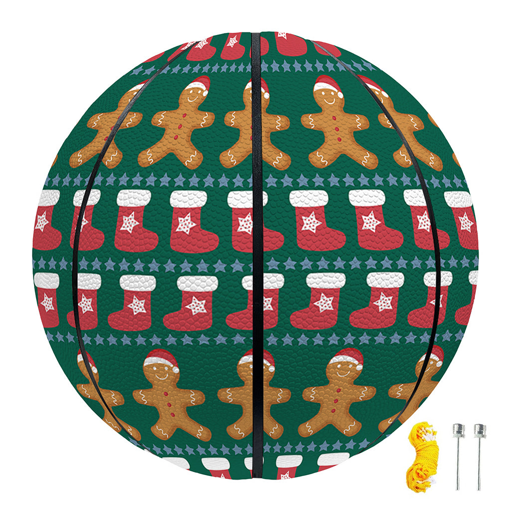 Christmas Gingerbread Man Pattern Print Basketball